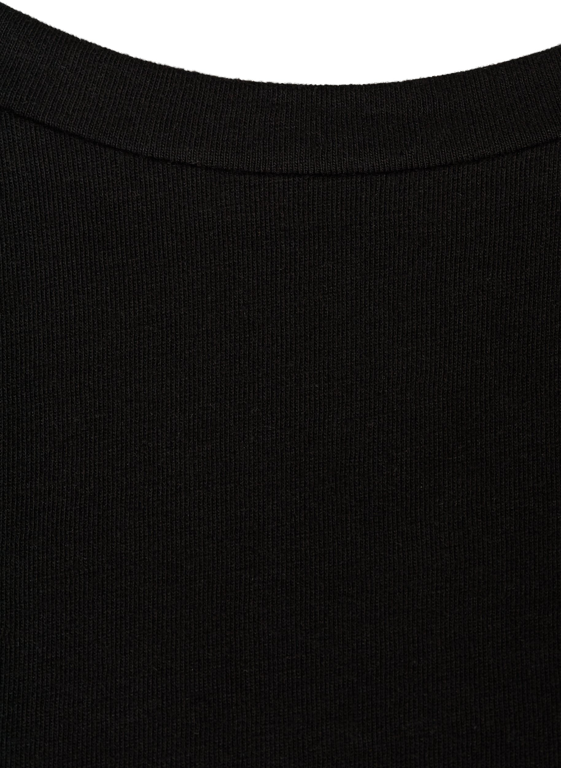 T-shirt met mix van katoen, Black, Packshot image number 2