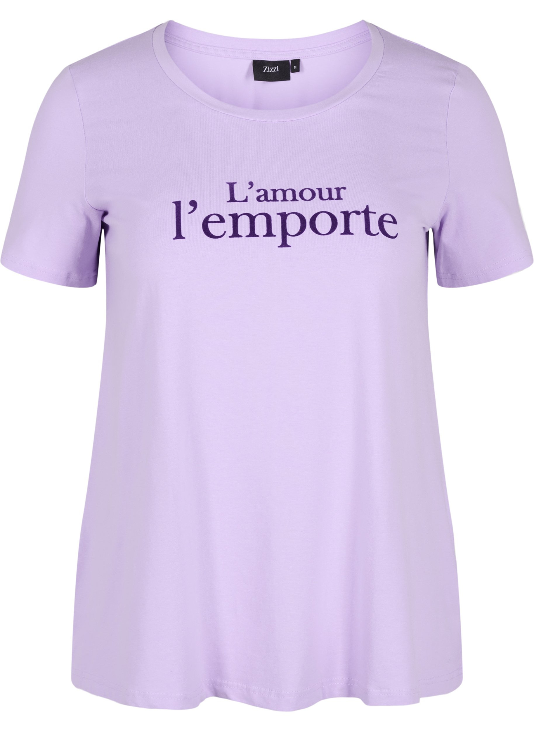 Katoenen t-shirt met korte mouwen en print,  Lavender LAMOUR, Packshot