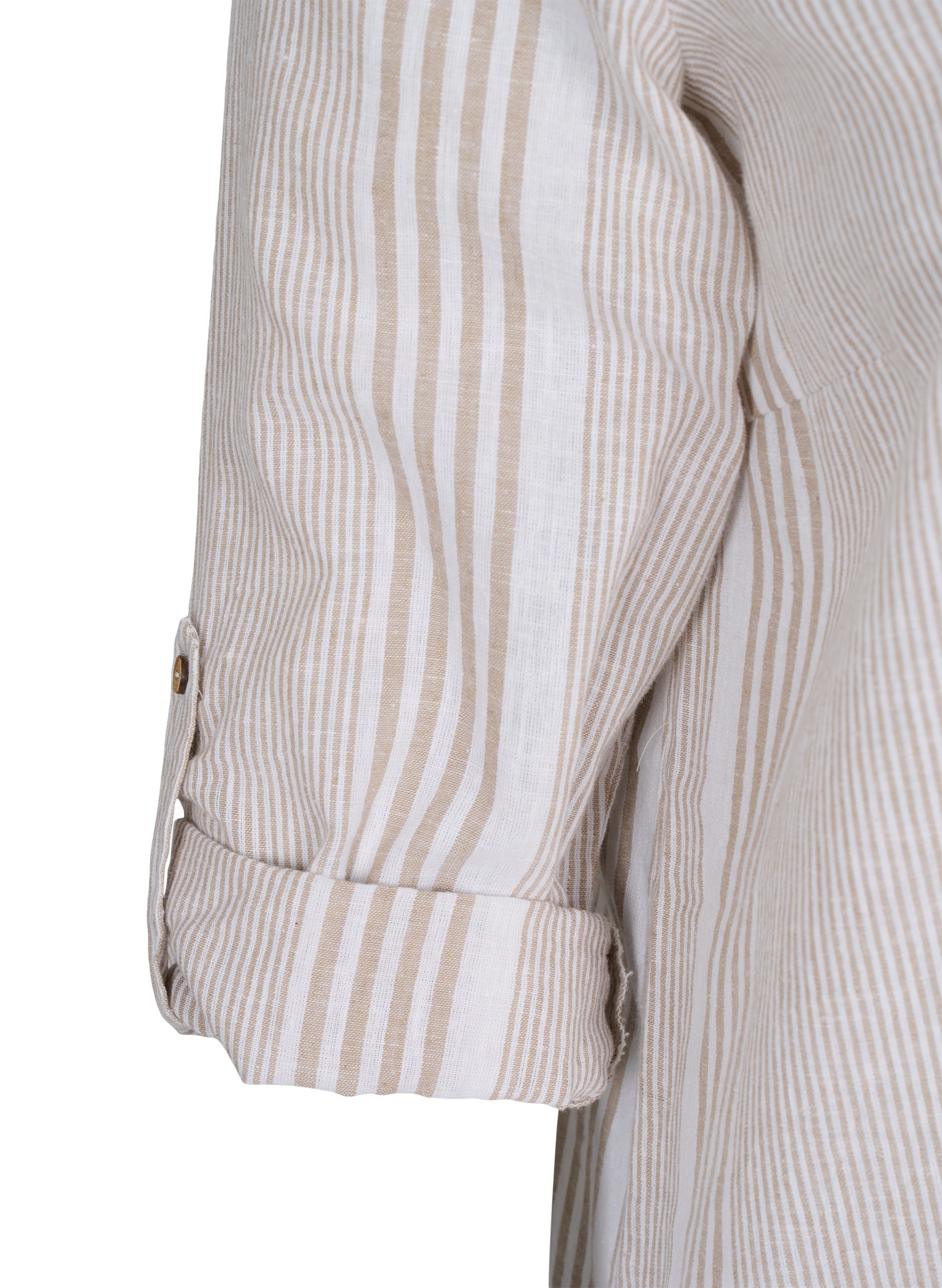 Jurk met v-hals en kraag, White Taupe Stripe, Packshot image number 3
