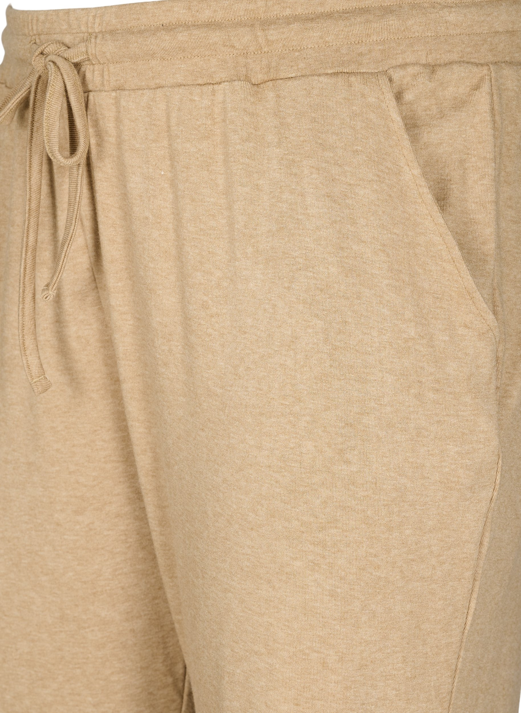 Gemêleerde broek met trekkoord en steekzakken, Beige Melange, Packshot image number 2