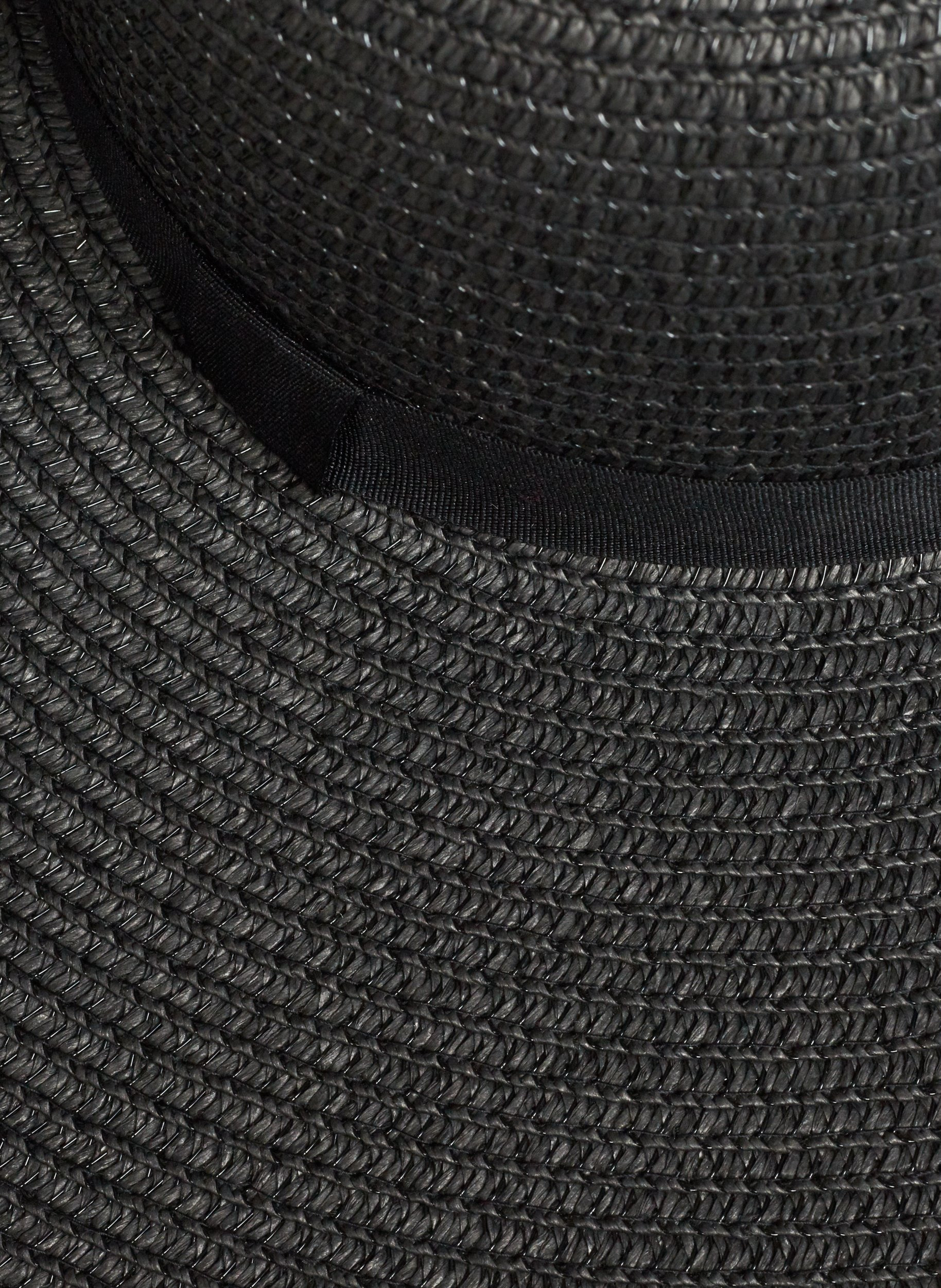 Strohoed met brede kap, Black, Packshot image number 1