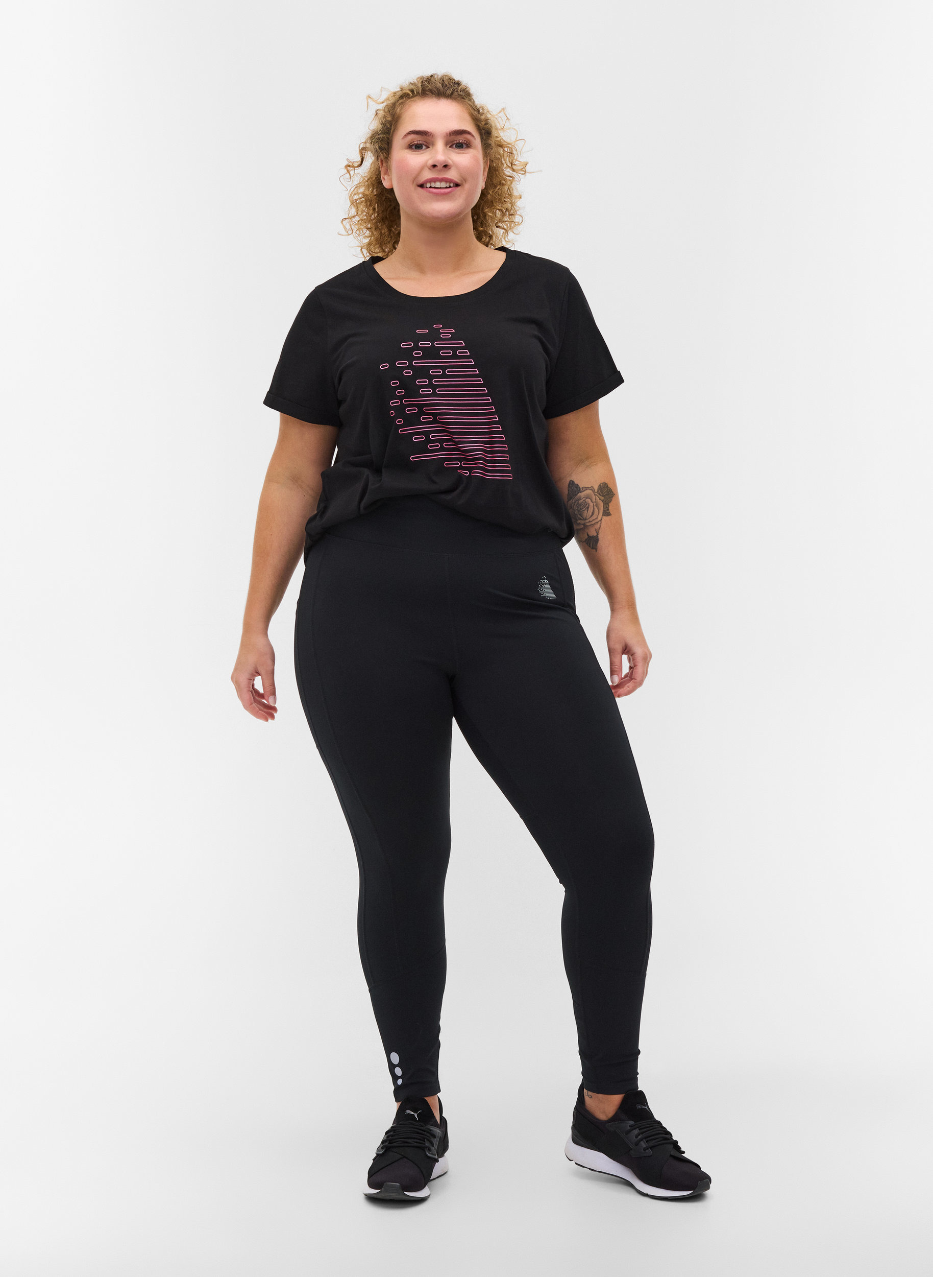 Trainingsshirt met print, Black Diva Pink, Model image number 2