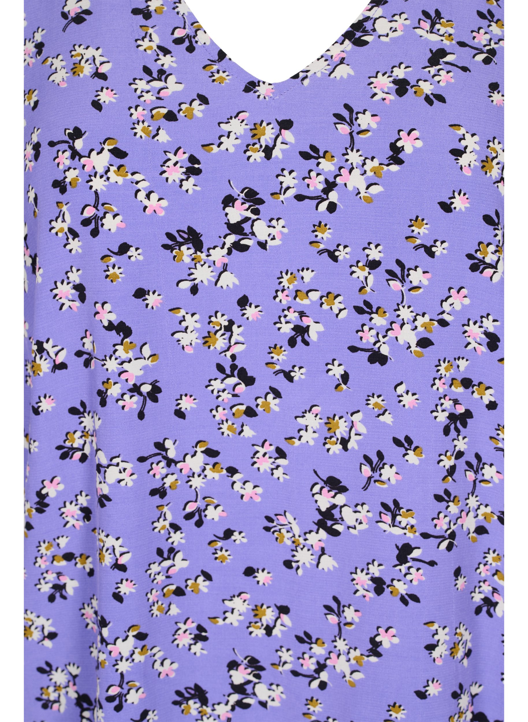 Viscose top met bloemen en strikdetail, Lilac Flower Print, Packshot image number 2
