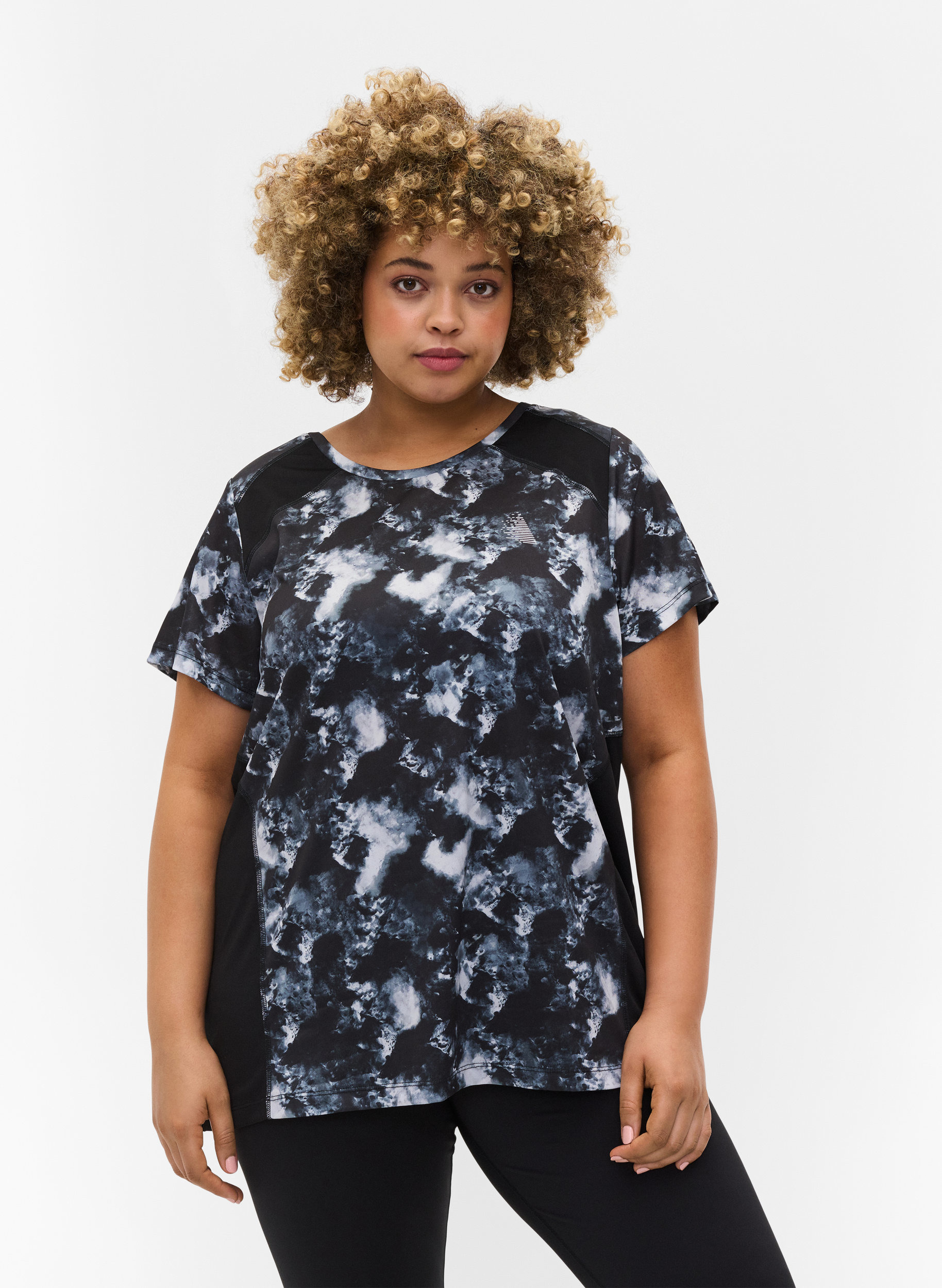 Sportief t-shirt met korte mouwen en opdruk, Shadow Print, Model
