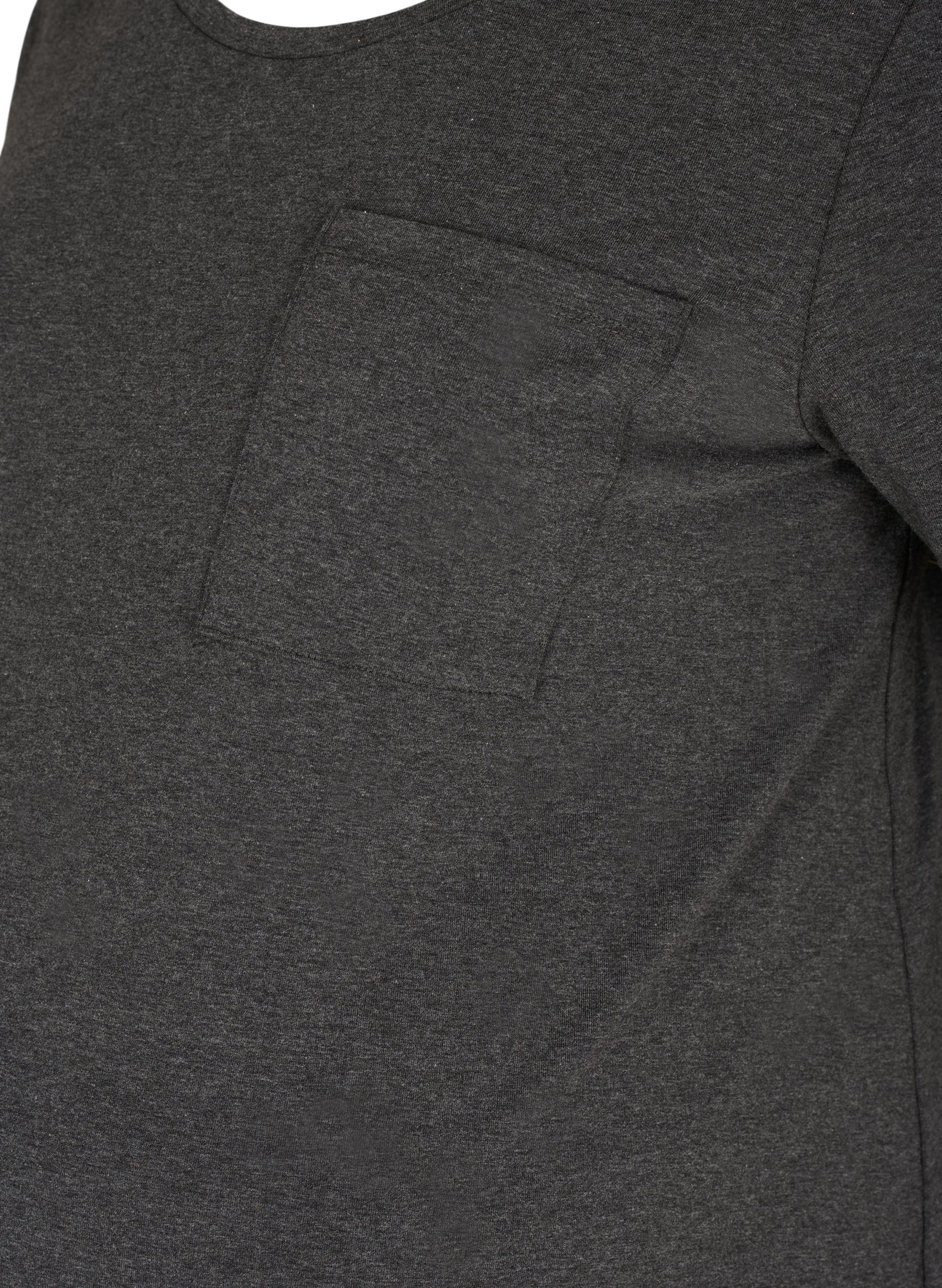 Zwangerschaps t-shirt in katoen met korte mouwen , Dark Grey Melange, Packshot image number 2